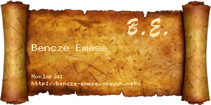 Bencze Emese névjegykártya