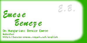 emese bencze business card
